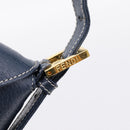 FENDI Mamma Baguette Shoulder Bag Leather Navy Gold Auth 207863SAV-19