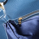 FENDI Mamma Baguette Shoulder Bag Leather Navy Gold Auth 207863SAV-24