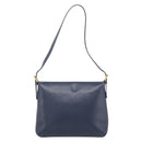 FENDI Mamma Baguette Shoulder Bag Leather Navy Gold Auth 207863SAV-2