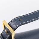 FENDI Mamma Baguette Shoulder Bag Leather Navy Gold Auth 207863SAV-8