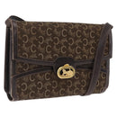 CELINE C Sulky Shoulder Bag Brown Gold Auth 207864-1
