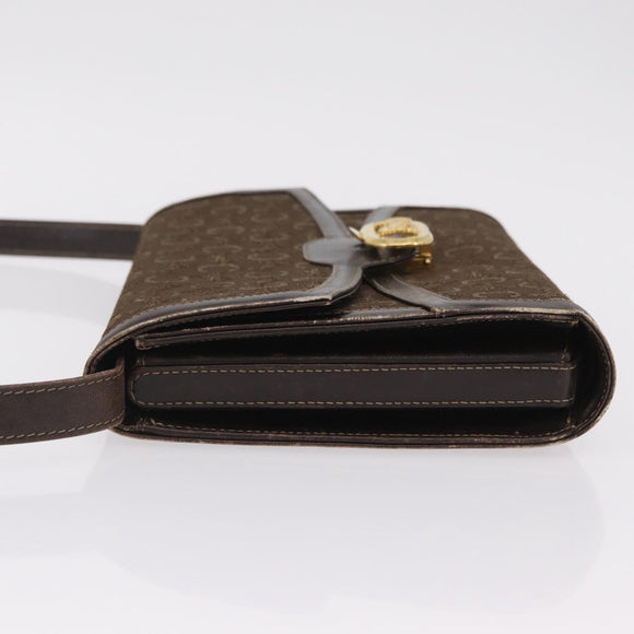 CELINE C Sulky Shoulder Bag Brown Gold Auth 207864