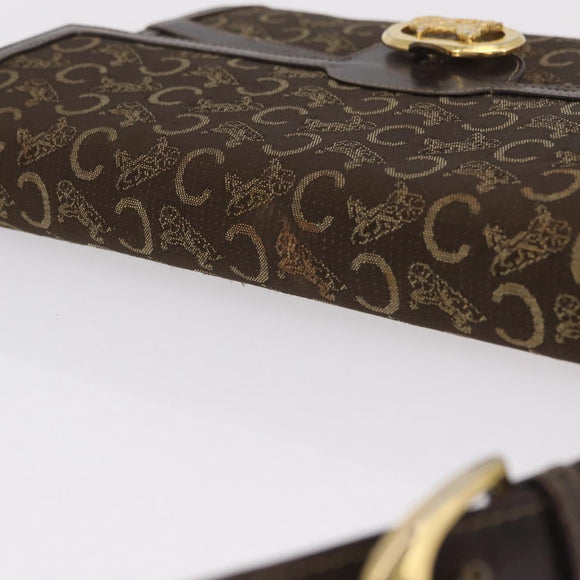 CELINE C Sulky Shoulder Bag Brown Gold Auth 207864