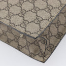 GUCCI GG Supreme Hand Bag PVC Beige Silver 456217 Auth 207865A-18