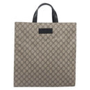 GUCCI GG Supreme Hand Bag PVC Beige Silver 456217 Auth 207865A-13