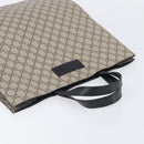 GUCCI GG Supreme Hand Bag PVC Beige Silver 456217 Auth 207865A-6