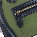 CELINE Luggage Nano Shopper Hand Bag Leather 2way Navy Gold Auth 207866A-21