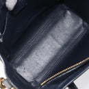 CELINE Luggage Nano Shopper Hand Bag Leather 2way Navy Gold Auth 207866A-11