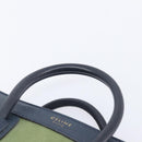 CELINE Luggage Nano Shopper Hand Bag Leather 2way Navy Gold Auth 207866A-14