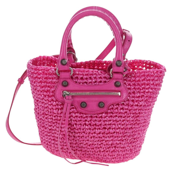 Balenciaga Lucagold Panier Small Hand Bag Vinyl 2way Pink 786187 Auth 207867M