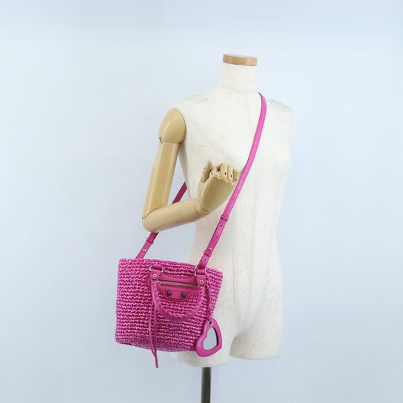 Balenciaga Lucagold Panier Small Hand Bag Vinyl 2way Pink 786187 Auth 207867M