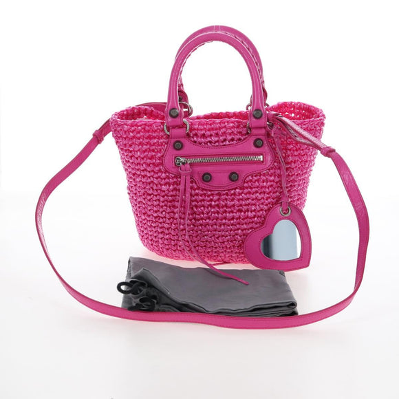 Balenciaga Lucagold Panier Small Hand Bag Vinyl 2way Pink 786187 Auth 207867M