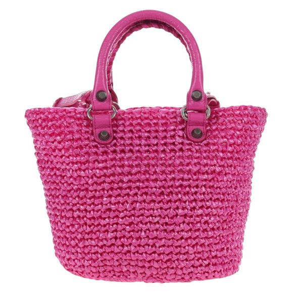 Balenciaga Lucagold Panier Small Hand Bag Vinyl 2way Pink 786187 Auth 207867M