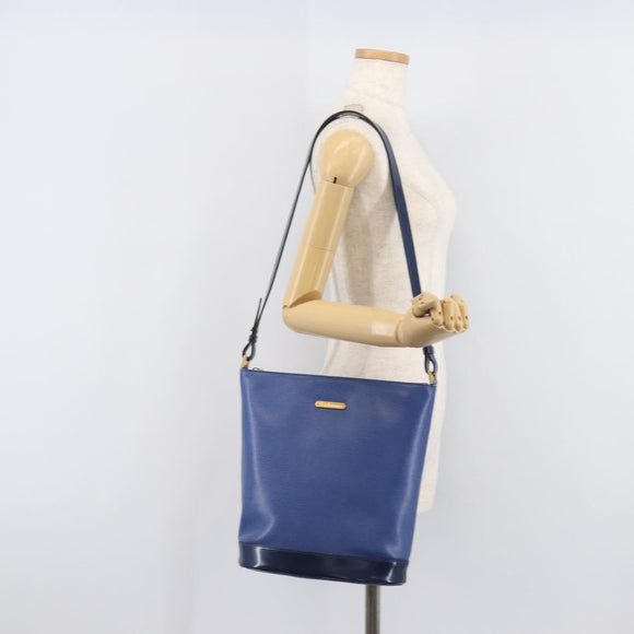 Burberrys Shoulder Bag Leather Black Gold Auth 207868