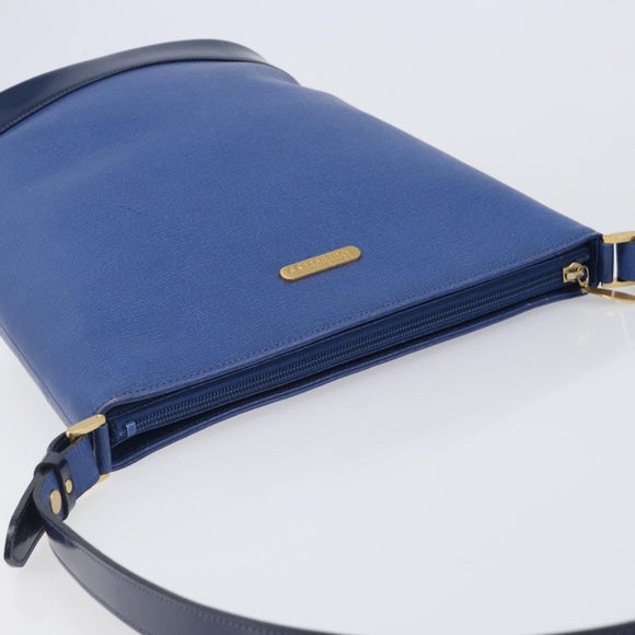 Burberrys Shoulder Bag Leather Black Gold Auth 207868