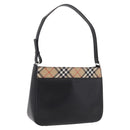BURBERRY Shoulder Bag Leather Black Silver Auth 207869A-1