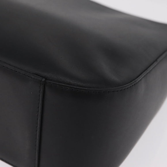 BURBERRY Shoulder Bag Leather Black Silver Auth 207869A