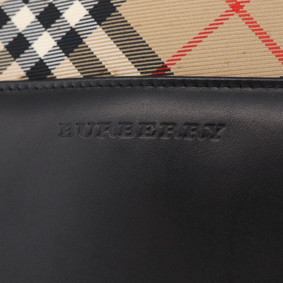 BURBERRY Shoulder Bag Leather Black Silver Auth 207869A
