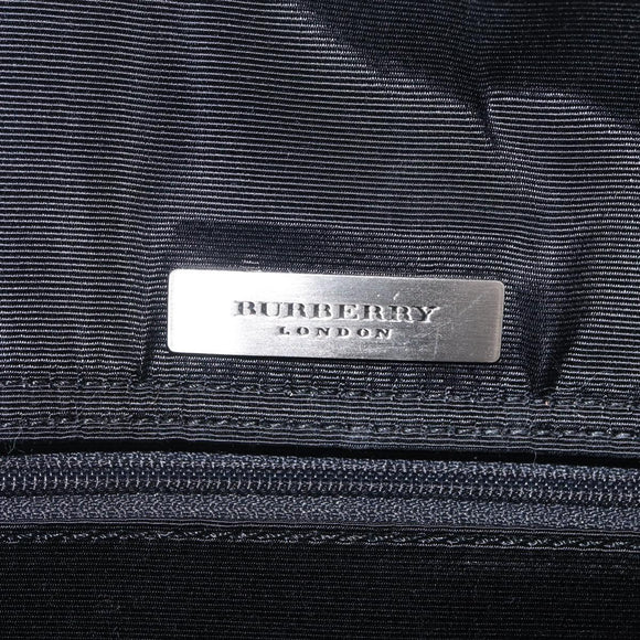 BURBERRY Shoulder Bag Leather Black Silver Auth 207869A