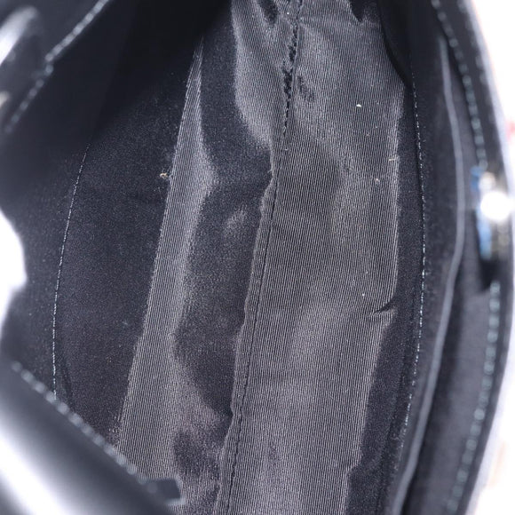 BURBERRY Shoulder Bag Leather Black Silver Auth 207869A
