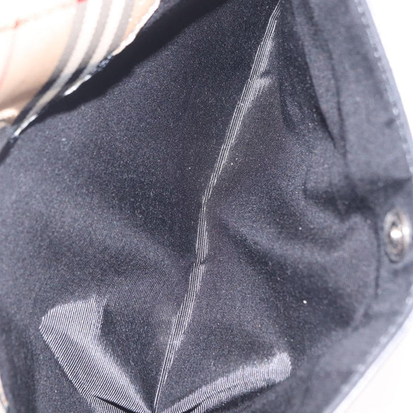 BURBERRY Shoulder Bag Leather Black Silver Auth 207869A