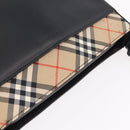 BURBERRY Shoulder Bag Leather Black Silver Auth 207869A-7
