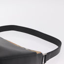BURBERRY Shoulder Bag Leather Black Silver Auth 207869A-9