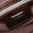LOEWE Amazona 28 Hand Bag Patent Brown Silver Auth 207870A-22