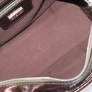 LOEWE Amazona 28 Hand Bag Patent Brown Silver Auth 207870A-11
