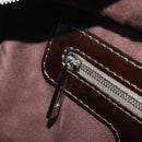 LOEWE Amazona 28 Hand Bag Patent Brown Silver Auth 207870A-25