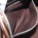 LOEWE Amazona 28 Hand Bag Patent Brown Silver Auth 207870A-26