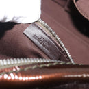 LOEWE Amazona 28 Hand Bag Patent Brown Silver Auth 207870A-12