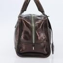 LOEWE Amazona 28 Hand Bag Patent Brown Silver Auth 207870A-4