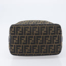 FENDI Zucca Canvas Vanity Cosmetic Pouch Brown Gold Tone Auth 207871-5