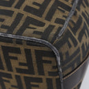FENDI Zucca Canvas Vanity Cosmetic Pouch Brown Gold Tone Auth 207871-9