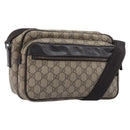 GUCCI GG Supreme Shoulder Bag PVC Beige Silver 114531 Auth 207872-1