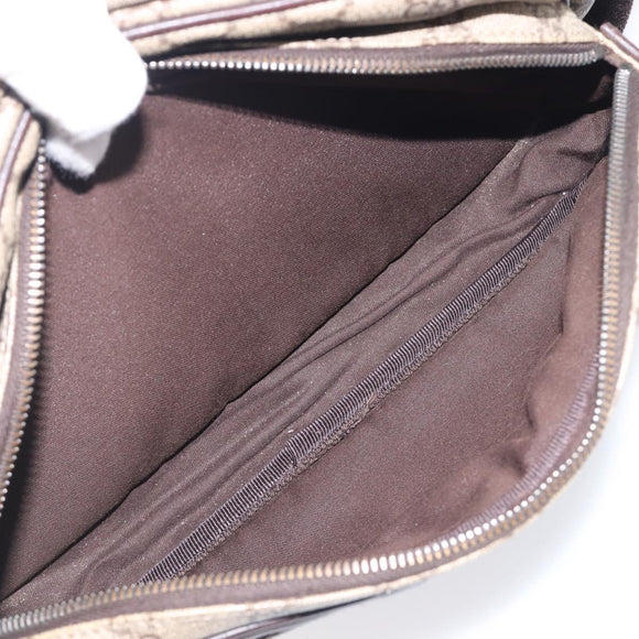 GUCCI GG Supreme Shoulder Bag PVC Beige Silver 114531 Auth 207872