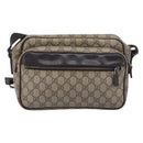 GUCCI GG Supreme Shoulder Bag PVC Beige Silver 114531 Auth 207872-2