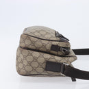 GUCCI GG Supreme Shoulder Bag PVC Beige Silver 114531 Auth 207872-4