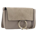 Chloe Fay Shoulder Bag Leather Suede Beige Gold Auth 207873A-1