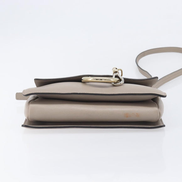 Chloe Fay Shoulder Bag Leather Suede Beige Gold Auth 207873A