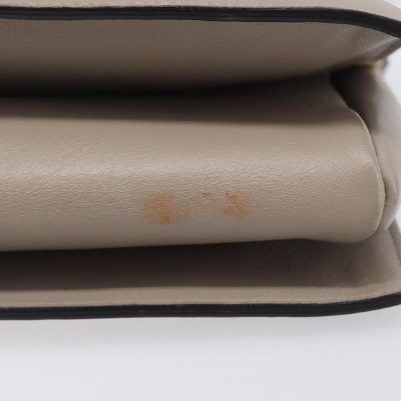 Chloe Fay Shoulder Bag Leather Suede Beige Gold Auth 207873A