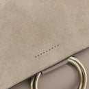 Chloe Fay Shoulder Bag Leather Suede Beige Gold Auth 207873A-16