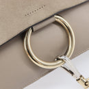 Chloe Fay Shoulder Bag Leather Suede Beige Gold Auth 207873A-17