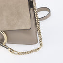 Chloe Fay Shoulder Bag Leather Suede Beige Gold Auth 207873A-19