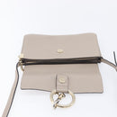 Chloe Fay Shoulder Bag Leather Suede Beige Gold Auth 207873A-21