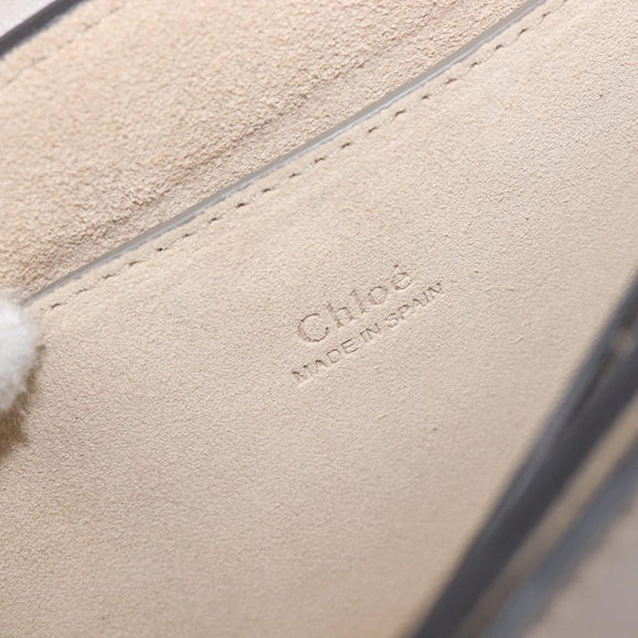 Chloe Fay Shoulder Bag Leather Suede Beige Gold Auth 207873A