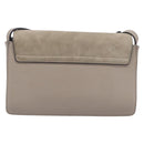 Chloe Fay Shoulder Bag Leather Suede Beige Gold Auth 207873A-3