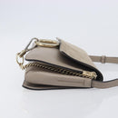 Chloe Fay Shoulder Bag Leather Suede Beige Gold Auth 207873A-4