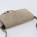 Chloe Fay Shoulder Bag Leather Suede Beige Gold Auth 207873A-6